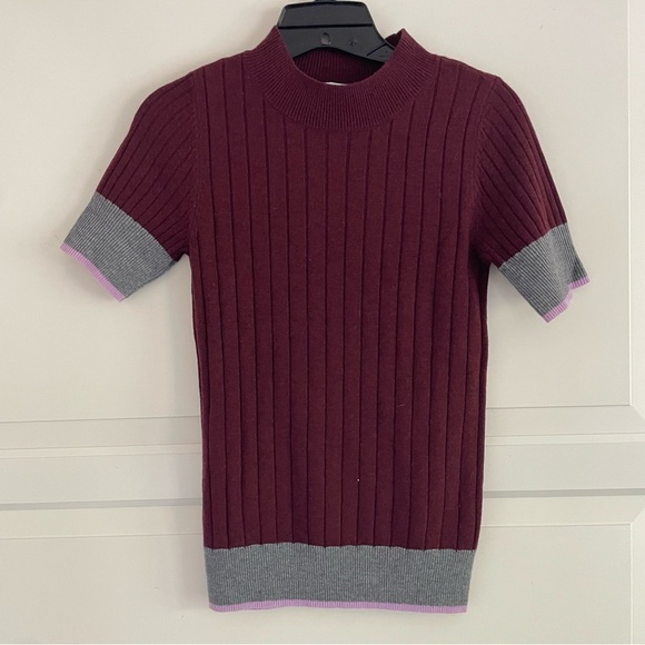 Tome Collection Rent The Runway Plum Ribbed Sweater XS 26287 - Picture 2 of 7